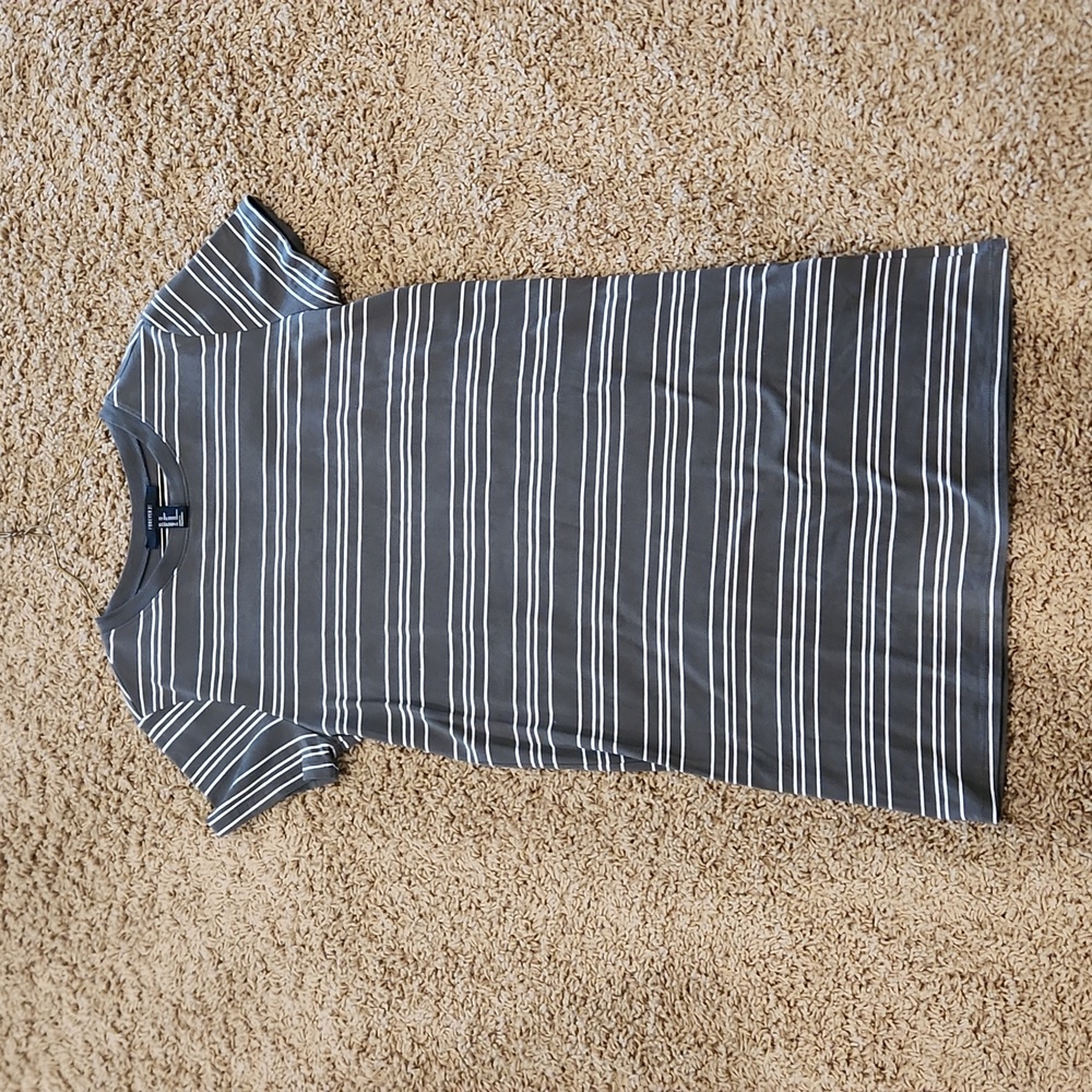 Forever 21 olive green with white stripe dress